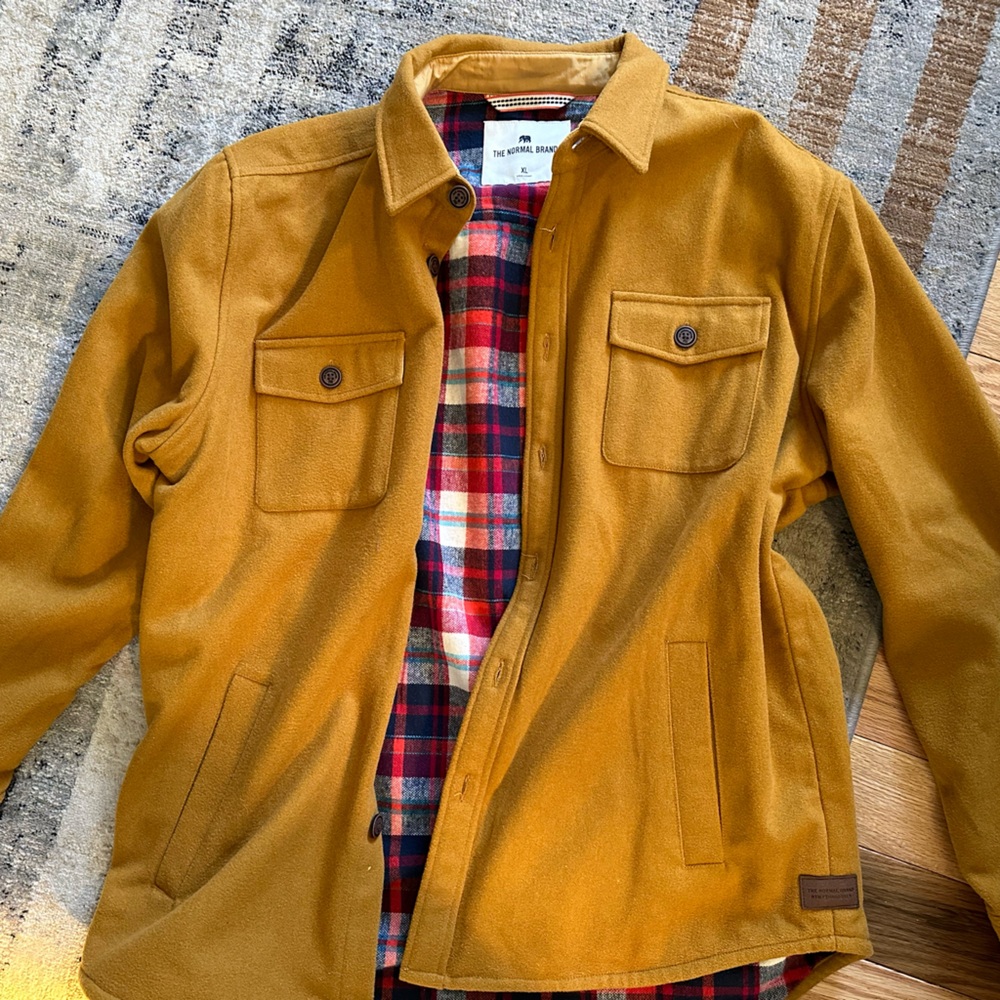 EUC Normal Brand Brightside Flannel Lined Workwear Jacket in Gold XL